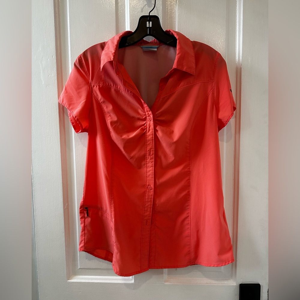 Columbia Women's Vibrant Coral Button-Down Shirt